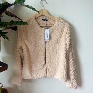 Pink faux mink lightweight coat